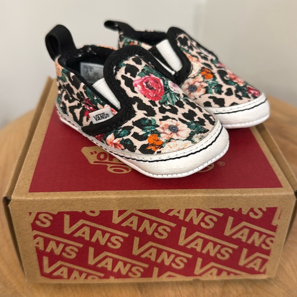 Vans baby slip on crib shoes